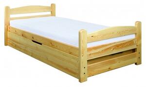 Drewmax Dřevěná postel 90x200 LK144 + úložný prostor