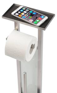Držák na toaletní papír s WC kartáčem, 3v1,21x18x70,5 cm, WENKO