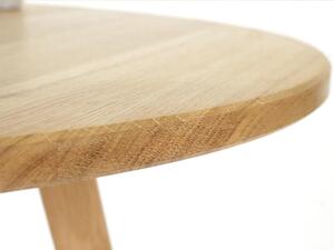Kulatý konferenční stolek z dubového masivu ROTA 90 cm nízký