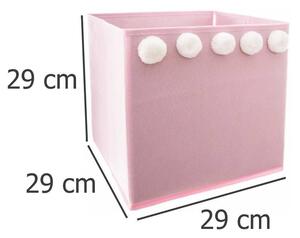 Úložný box, krabička na hračky POM, růžová, 29x29x29