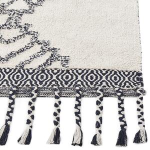 Bavlněný koberec 80 x 150 cm bílý/ černý ERAY