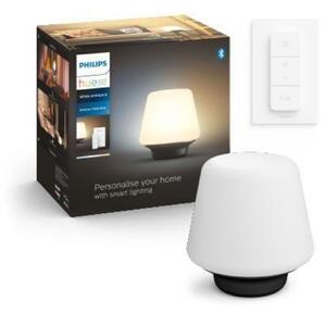 PHILIPS HUE Hue White Ambiance Stolní lampa Philips Wellness BT 8719514341418 LED E27 1x6W 806lm 2200-6500K 230V, bílo-černá s dálkovým ovladačem a Bluetooth