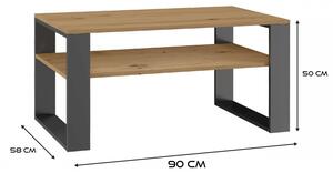 Konferenční stolek LAUREN 1 - dub artisan / antracitový