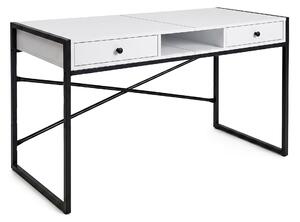 Ak furniture Psací stůl Elonis 123 cm bílý/černý