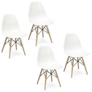 Jídelní židle BASIC bílé 4 ks - skandinávský styl
