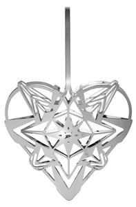 Vánoční ozdoba Christmas Heart Silver 12,8 cm Rosendahl