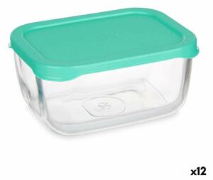 3898 Kazeta na obědy SNOW BOX Zelená Transparentní Sklo Polyetylen 420 ml (12 kusů)