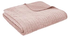 Starorůžový sametový prošívaný přehoz 240x260 cm Attica Velvet – Bianca