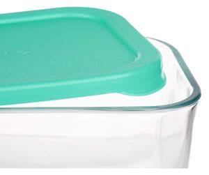 PASABAHCE Kazeta na obědy SNOW BOX Zelená Transparentní Sklo Polyetylen 420 ml (12 kusů)