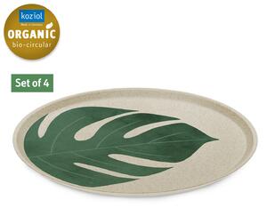 Sada 4 talířů 25,5cm Organic bio-circular KOZIOL (Barva-zelená, písková)