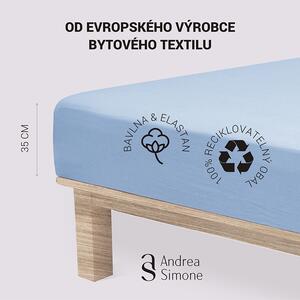 Jersey Lycra prostěradlo Andrea Simone boxspring - Modrá (Della Robbia Blue 16-4020) Rozměr: 90 x 200