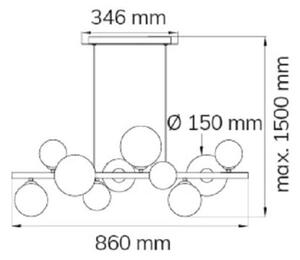 Wofi 6014.10.24.9000 - LED Lustr na lanku VILLA 10xG9/3W/230V černá/chrom