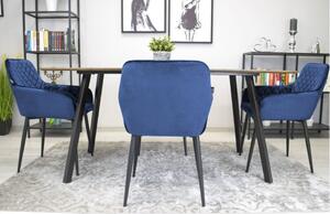 Sametová židle Amsterdam modrá