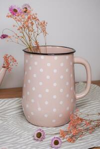 Smaltovaný džbán s puntíky růžový 2500 ml (ISABELLE ROSE)