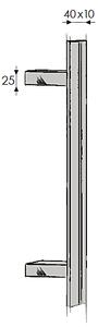 Dveřní madlo MP 841Z (BN), rozteč šroubů 210 mm, délka madla 400 mm, MP BN (broušená nerez)