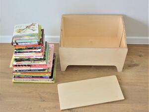 Dřevěný Montessori regál na knihy a hračky - Bílá