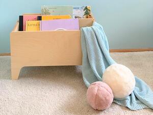 Dřevěný Montessori regál na knihy a hračky - Tmavě hnědá