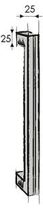 Dveřní madlo MP 802K (BN), rozteč šroubů 600 mm, délka madla 625 mm, MP BN (broušená nerez)
