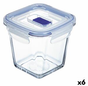 Hermetická obědová krabice Luminarc Pure Box Active 11,4 x 11,4 x 11 cm 750 ml Dvoubarevná Sklo (6 kusů)