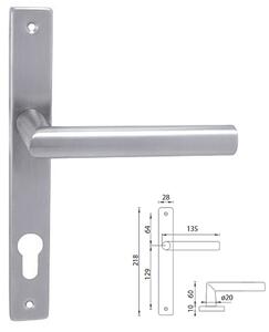 Dveřní kování MP Favorit - USH (BN - Broušená nerez), klika-klika, Otvor pro obyčejný klíč BB, MP BN (broušená nerez), 72 mm