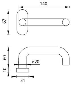 Dveřní kování MP Coslan - UOR (BN - Broušená nerez), klika-klika, Otvor na cylindrickou vložku PZ, MP BN (broušená nerez)