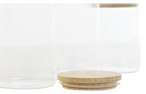 3 Tuby Home ESPRIT Transparentní Silikonové Bambus Borosilikátové sklo 10 x 10 x 22,3 cm