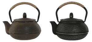 18252 Konvice na čaj Home ESPRIT Kaštanová Černý Nerezová ocel Železo 600 ml (2 kusů)