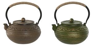 Konvice na čaj Home ESPRIT Kaštanová Zelená Nerezová ocel Železo 1,3 L (2 kusů)