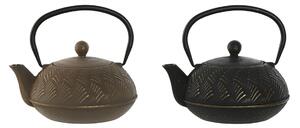 18252 Konvice na čaj Home ESPRIT Kaštanová Černý Nerezová ocel Železo 900 ml (2 kusů)