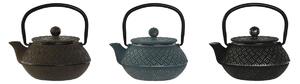 Konvice na čaj Home ESPRIT Modrý Kaštanová Černý Nerezová ocel Železo 400 ml (3 kusů)