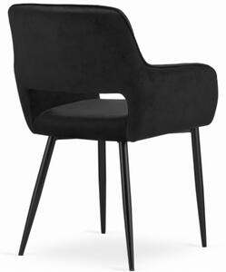Sametová židle Lisbon černá
