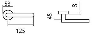 Dveřní kování TWIN LEKO ALA IH051 (E EN 1906 tř. 3), klika/klika, kulatá rozeta, Kulatá rozeta s otvorem pro obyčejný klíč BB, Twin E (nerez matná)