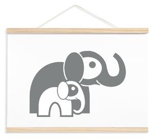 Dětský plakát - slonice s mládětem