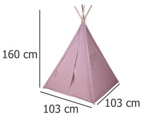 Dětský stan TIPI, 103x103x160 cm, růžová