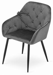 Sametová židle Vienna šedá