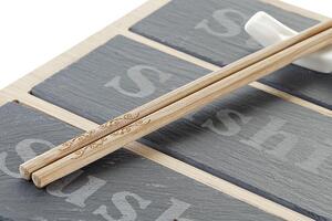 Sada na sushi DKD Home Decor Bambus Tabule Černý Přírodní Orientální 25 x 19 x 3 cm