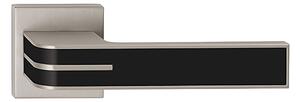 Dveřní kování TWIN TURN HX8505 HR (NI-SAT-MAT) s černou listelou, klika/klika, hranatá rozeta, Hranatá rozeta s otvorem pro obyčejný klíč BB, Twin NI-SAT-MAT (nikl matný)