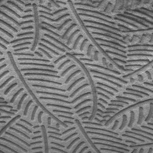 Antracitová deka se vzorem palmového listu, 220 x 240 cm