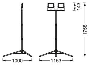 Ledvance - LED Reflektor s držákem WORKLIGHT TRIPOD 2xLED/10W/230V IP65