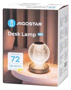 Aigostar-LED Stmívatelná nabíjecí lampa LED/1W/5V 2700/4000/6500K 1800mAh 13,5cm