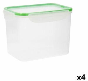 Hermetická obědová krabice Quid Greenery Transparentní Plastické (3,7 L) (Pack 4x)