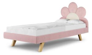 Čalouněná jednolůžková postel DAISY do dětského pokoje - Krémová, 120x200 cm