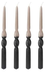 Svíčky Twisted Candles Coal-Stone - 4 ks Humdakin
