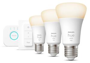 Základní sada Philips Hue WHITE 3xE27/9,5W 2700K + Hue bridge a dimmer switch