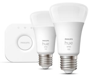 Základní sada Philips Hue WHITE 2xE27/9,5W 2700K + zařízení k propojení