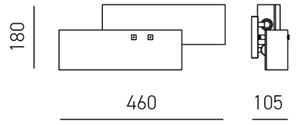 Gea Luce LARA A P arg - Nástěnné svítidlo LARA 2xE14/42W/230V stříbrná