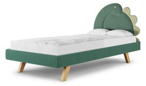 Čalouněná dětská jednolůžková postel DINO - Zelená, 90x200 cm