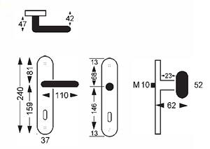 Dveřní kování Lienbacher Elegant (mosaz lesk), klika-klika, Otvor pro obyčejný klíč BB, Lienbacher mosaz, 72 mm
