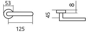 Dveřní kování TWIN LEKO FINE IH 004 KOV (EN 1906 tř.3), klika/klika, kulatá rozeta, Kulatá rozeta s otvorem pro obyčejný klíč BB, Twin E (nerez matná)
