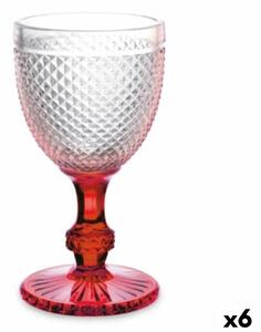 Vivalto Sklenka na víno Diamant Červený Transparentní Sklo 330 ml (6 kusů)
